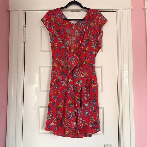 Plus Size Floral Wrap Dress - Picture 1 of 5
